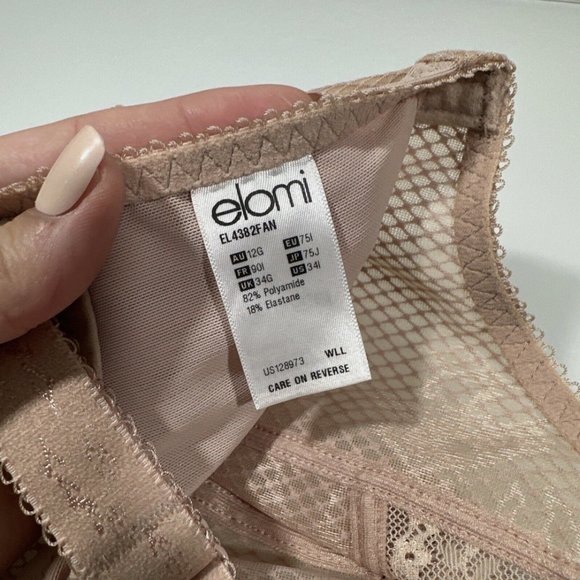 NEW‎ $66 Elomi [ 34I US] Charley Full Figure Underwire Plunge Bra in Nude #5791 - Picture 10 of 10